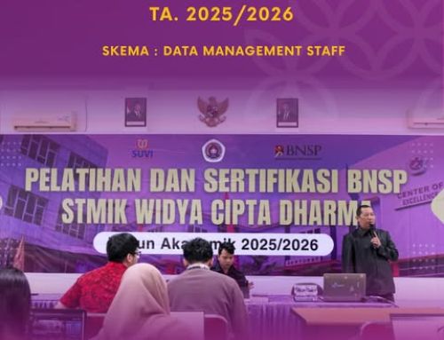 Pelatihan dan Sertifikasi BNSP Skema Data Management Staff sesi 1 bagi Mahasiswa STMIK Widya Cipta Dharma